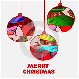 Stock christmas decorative isolated boll.patchwork design