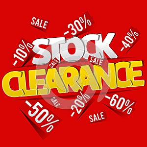 Stock clearance banner, flyer or poster