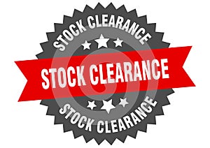 stock clearance sign. stock clearance circular band label. stock clearance sticker