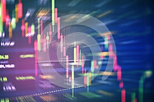 Stock crisis red price drop down chart fall / Stock market exchange analysis or forex graph business and finance crash