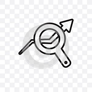 Stock data analysis vector linear icon isolated on transparent background, Stock data analysis transparency concept can be used fo