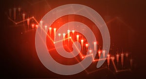 Stock and economic crisis graph background. Trade exchange, financial decrease