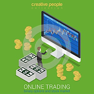 Stock exchange, binary option, online trading concept