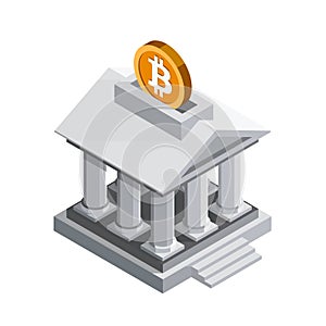 Stock exchange and bitcoin icon