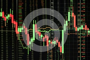 Stock exchange board graph background