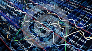 Stock exchange graph background, 3D illustration