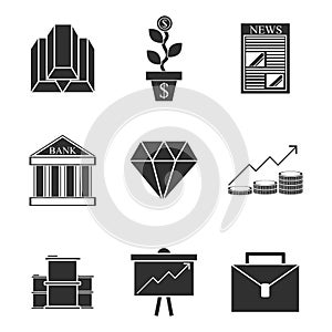 Stock exchange icons set