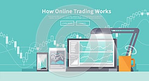 Stock exchange trading of web banners