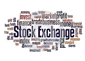 Stock exchange word cloud concept