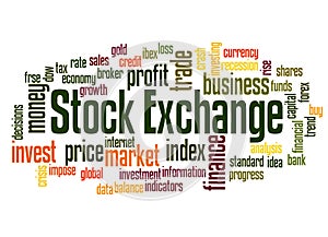 Stock exchange word cloud concept 2