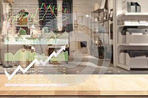 Stock financial index data shown growth rate.