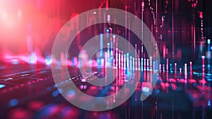 Stock and forex trading chart, digits and numbers. Binary data and digital code concept background