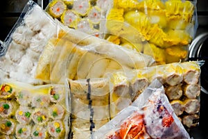 Stock of Frozen Dim Sum Oriental Food Stacked photo