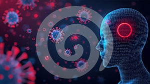 A digital rendering depicts a side view of a human head