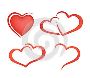 Abstract heart shape outline. Vector illustration.