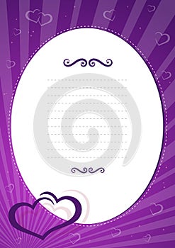 Valentines day vector frame for card.