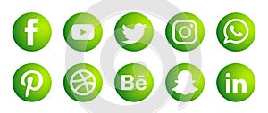 Set of social media logos icons.