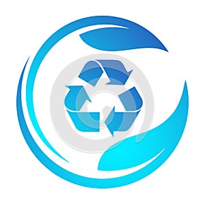 Recycle logo, circle, natural, green, leaves,