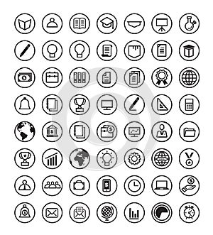 Thin line web icon set.