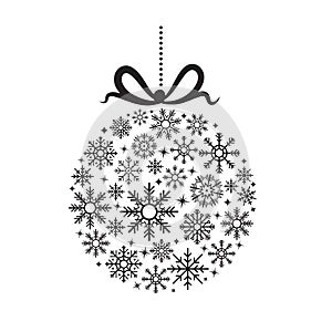 Christmas present ball made from snowflakes.