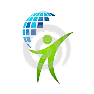 A man protection globe/Earth.