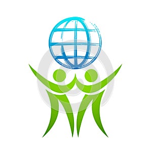 A man protection globe/Earth.