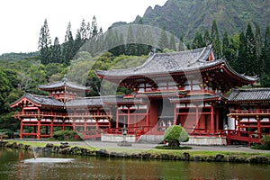 Stock image of Byodo-In Temple, O'aho, Hawaii