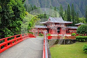 Stock image of Byodo-In Temple, O'aho, Hawaii