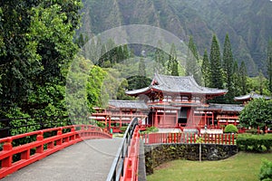 Stock image of Byodo-In Temple, O'aho, Hawaii