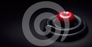 red apple. Adam and eve. Theology, mythology, philosophy. Creation, Eve's temptation, Biblical story, Genesis, Sinful act