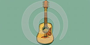 stock image of a guitar on a simple isolated background, and an image