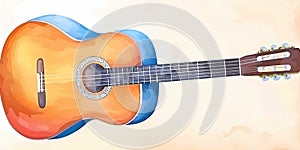 stock image of a guitar on a simple isolated background, and an image