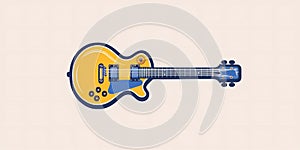 stock image of a guitar on a simple isolated background, and an image