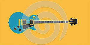 stock image of a guitar on a simple isolated background, and an image