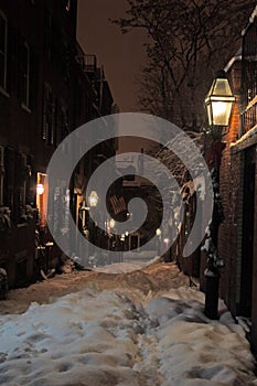 Stock image of a snowing winter at Boston, Massachusetts, USA