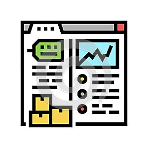 stock levels report color icon vector illustration