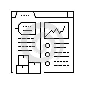 stock levels report line icon vector illustration