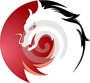 Stock logo dragon circular