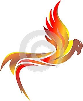 Stock logo flaming eagle bird flying