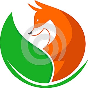 Stock logo fox with leaf