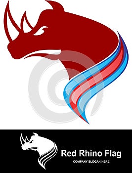 Stock logo red rhino flag