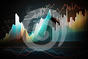 Stock Market Analysis with Financial Graph and Charts on a Wallpaper Style Background