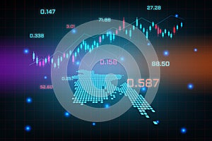 Stock market background or forex trading business graph chart for financial investment concept of Bangladesh map. business idea