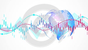 Stock market background or forex trading business graph chart for financial investment concept. Business presentation