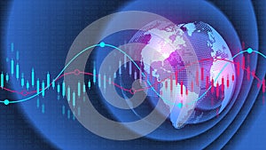 Stock market background or forex trading business graph chart for financial investment concept. Business presentation