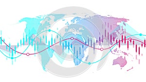 Stock market background or forex trading business graph chart for financial investment concept. Business presentation