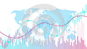 Stock market background or forex trading business graph chart for financial investment concept. Business presentation