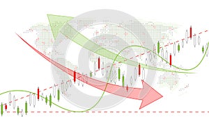 Stock market background or forex trading business graph chart for financial investment concept. Business presentation