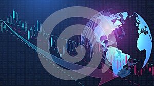 Stock market background or forex trading business graph chart for financial investment concept. Business presentation