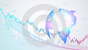 Stock market background or forex trading business graph chart for financial investment concept. Business presentation